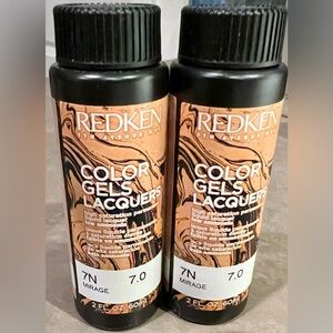 Redken Color Gels Lacquers 7N Mirage Blonde Permanent Hair Color *2 NEW BOTTLES*